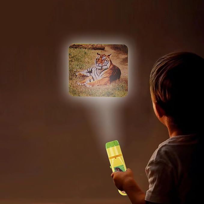 Georgie Porgy Children Projector Toys Educational Science Set Wall Ceiling Tent Torch Flashlight for Kids Gifts for Boys Girls (Wild Animal)