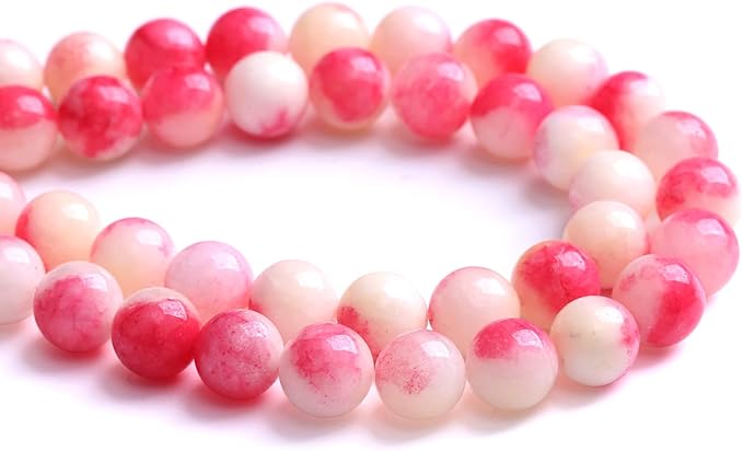 75PCS 10MM Pink Tourmaline Jade 2 Strands Stone Beads for Jewelry Making DIY Bracelet Necklace