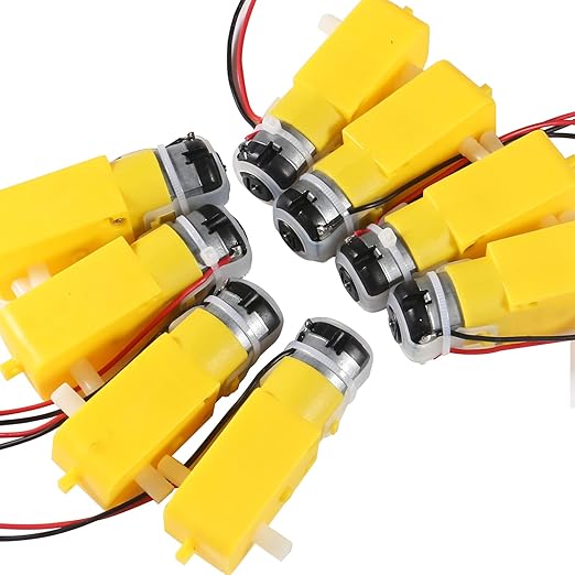 8PCS DC Electric Gear Motor TT DC 3V-6V Prewired Gear Motor Dual Shaft Intelligent Car Chassis with 2Pin Male Connector Wire 1:48 for Arduino Smart RC Car Robot Toys DIY Kit