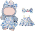2-Piece Clothes for Labubu (NO Doll), Handmade Liberty Fabric Dress and Bow Set for 17CM Dolls, Cute Outfit Accessories (MITSI-Valeria)