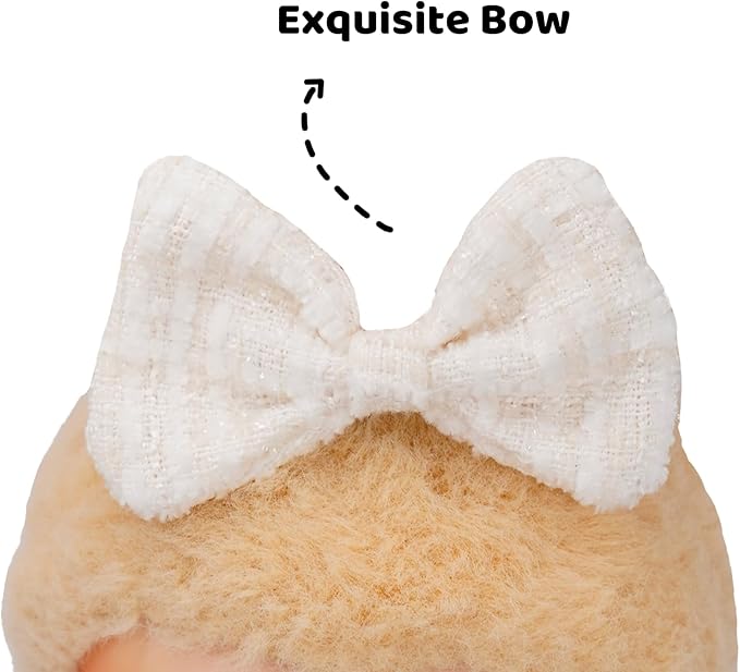 Clothes for 17cm Dolls, Premium Handmade Dolls Accessories with Chic Grid Bow Spaghetti-Strap Dress Set, High-End Fashion Outfit for Play & Display - White (No Doll)