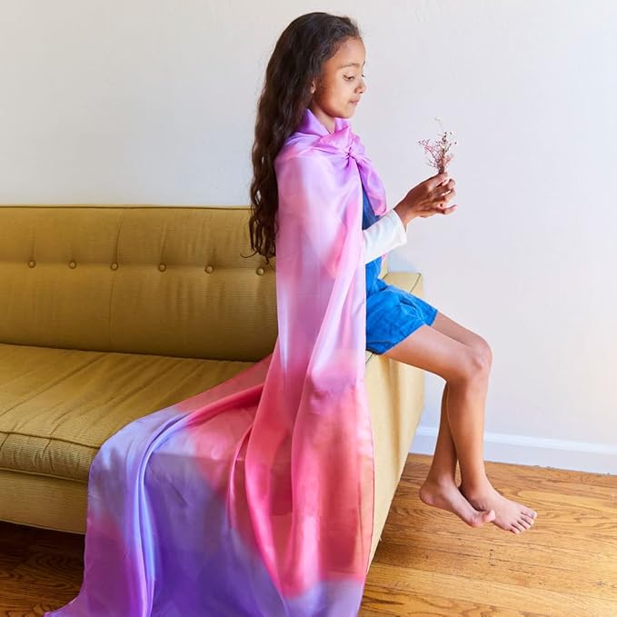 Sarah's Silks Giant Playsilk | 100% Silk Toy for Toddlers | Bright Colored Large Scarves for Fort Building and Pretend Play - Blossom