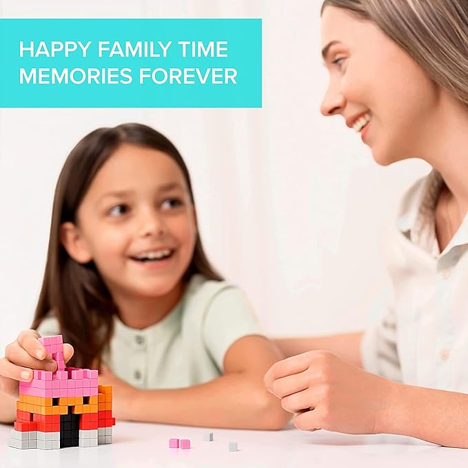 PIXIO Tropic - Tiny Magnetic Blocks Building Toy in The Pixel Art Style with Free App - 5/16" Plastic Cubes with 6 Magnets Inside - Open Ended Toy - Creativity Toy for Ages 6+ - 60pcs