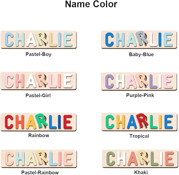 Personalized Baby Name Puzzle | Custom Wooden Baby Toy for Toddlers 1-3 | Montessori Learning Toys for Boys & Girls | Perfect Kids Gift for First Birthdays & Christmas (Cats)