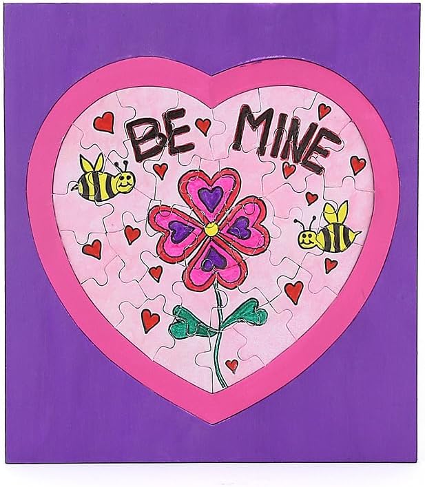 Hygloss Blank Puzzles with Heart Shape - 8.5" x 9.5" - 100 Puzzles - Ideal for Valentines - Write, Draw, and Decorate Your Own Jigsaw Puzzle (34 Puzzle Pieces per Puzzle)