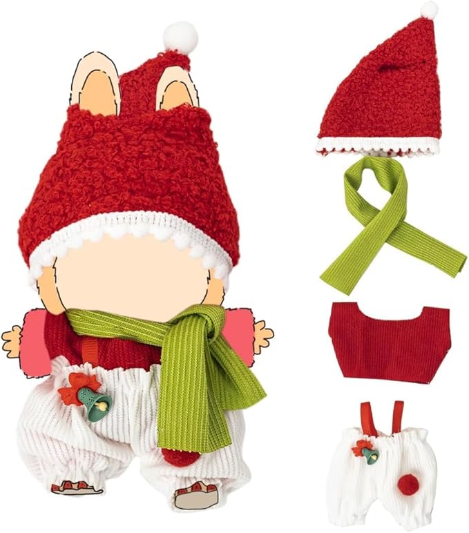 2PC Clothes for 17cm Dolls(NO Doll) Outfit for LA with Accessories Suit Cute for 17cm Dolls Stylish Dress Up Set for BU Christmas Set