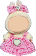 17cm Doll Clothes - Luxury Chic Style Pink Dress Set for 5.91-6.7“ (15-17cm) Dolls, Cute Premium Fashion Doll Outfit with Accessories - Pink Plaid Tweed Dress +Plaid Bow