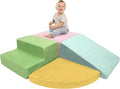 TOLEAD Large Baby Climbing Blocks 4pcs Climbing Toys for Toddlers - Ultra High Density Soft Foam Play Gym Equipment Easy Wash for Indoor Nursery