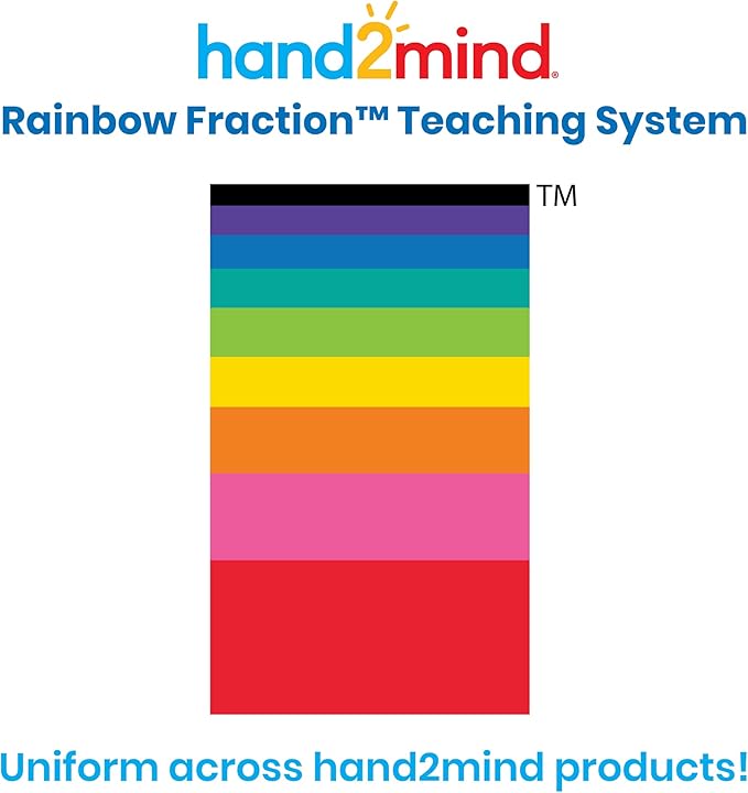 hand2mind Plastic Rainbow Fraction Tiles, Montessori Math Materials, Fraction Manipulatives, Unit Fraction, Fraction Bars Math Manipulatives, Fraction Games, Homeschool Supplies (15 Sets of 51 Pieces)