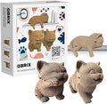 QBRIX Another 3 Cats 3D Puzzle for Adults, DIY Craft Kit for Home Decor, 3D Model Kit for Teens, Creative Gift for Boys & Girls 14+, Cardboard Model Building Kit