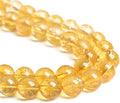 120PCS 6MM Natural Citrine Yellow Quartz Crystal Round Spacer Loose Beads for Jewelry Making DIY Bracelet Necklace