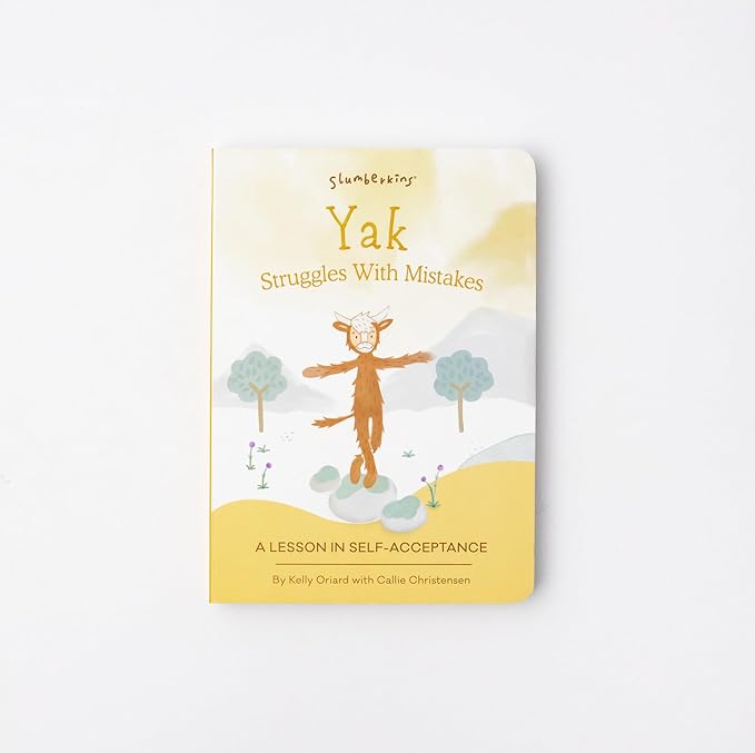 Slumberkins 14" Yak Kin & 2 Board Books Complete Set Bundle | Promotes Self-Acceptance & Positive Self-Talk | Social Emotional Tools for Ages 0+ (Yak Kin Plush + 2 Board Books)