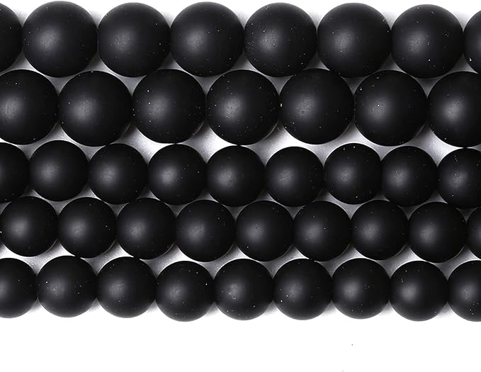 6MM 60PCS Natural Stone Matte Black Agate Loose Beads for Jewelry Making DIY Bracelet Necklace