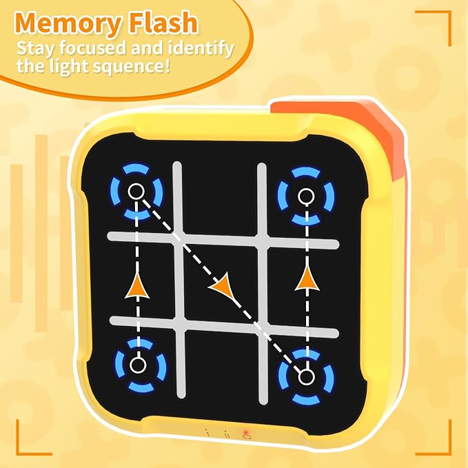 Electronic Tic Tac Toe Game, 4-in-1 Digital Puzzle Games, Handheld Family Board Game for Kids and Adults, Portable Toys Gift for Boys Girls, Birthday, Travel, and Road Trip