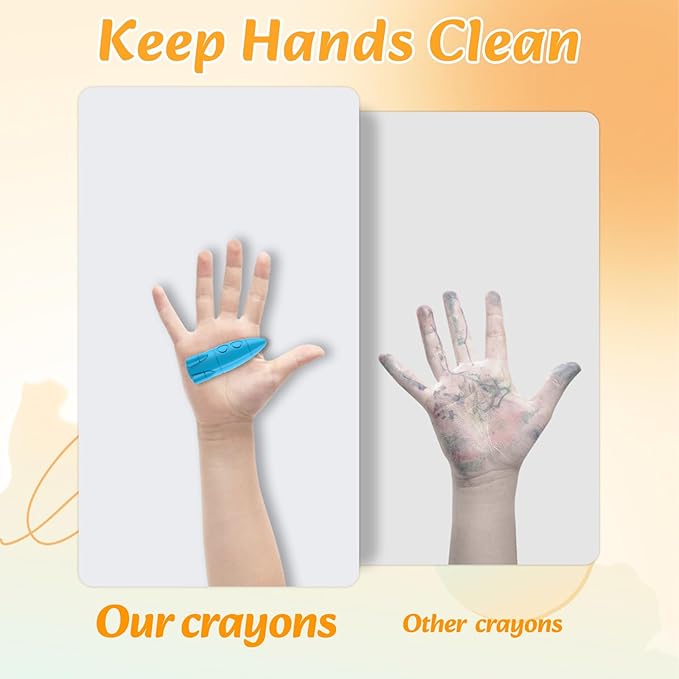 24 Colors Crayons for Toddlers, Non-Toxic Washable Rocket Crayons, Easy-to-Hold Coloring Gifts & Mess-Free Art Supplies for Little Hands