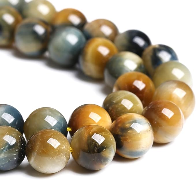 6mm 60PCS Natural Stone Dreamlike Blue Tiger Eye Beads for Jewelry Making DIY Bracelet