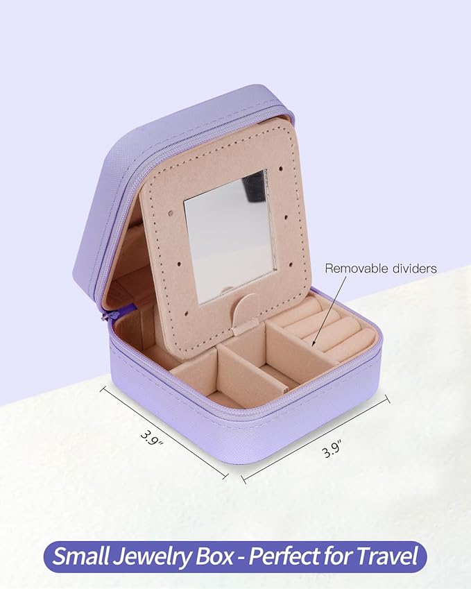 Monogrammed Gifts for Women - Jewelry Case for Women Trendy Jewelry Box Fashion Cute Jewelry Organizers and Storage Aesthetic,Travel Essentials Birthday Gifts for Girls Women | Lavender,H