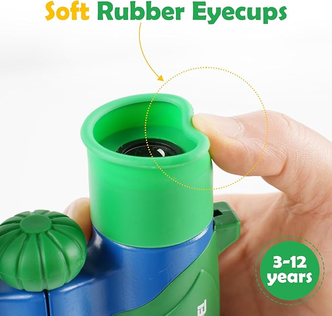 Binoculars for Kids,Compact and Portable 8x21 Kids Binoculars with Shoulder Strap, Storage Bag, 50 Birds Cartoon Stickers,Gift for 2-8 Years Boys and Girls,Suitable for Birdwatching, Camping