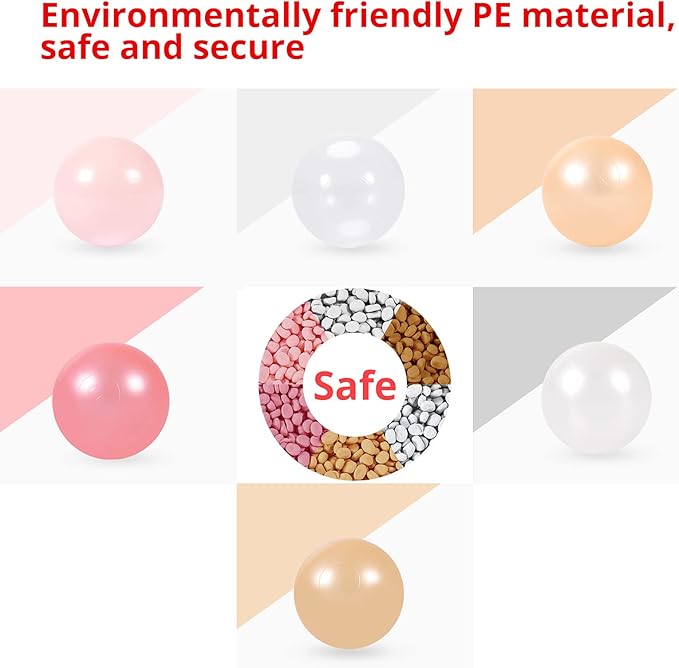Ball Pit Balls Pack of 100 200 500 - Star and Round Set BPA Free Phthalate Free Non-Toxic Crush Proof Play Balls Soft Plastic Balls for Toddlers Baby Kids Birthday Pool Tent Party