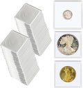 Coin Capsule Coin Snap Holder 2 x 2 Inch Half Dollar Coin Holder, Coin Cases for Collectors Coin Sleeves Collectors for Coin Collection Supplies (White Foam Gasket, 40)