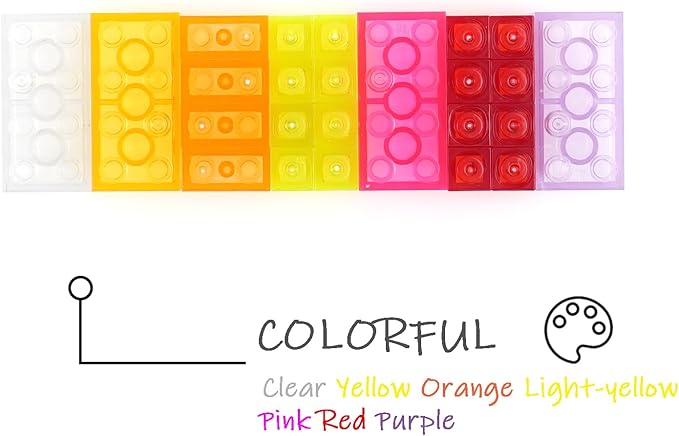 Classic Clear Transparent Bulk Bricks, 300 Pieces and Parts Creative Building Blocks, Compatible with All Major Brands-8 Shapes Building Bricks for Girls