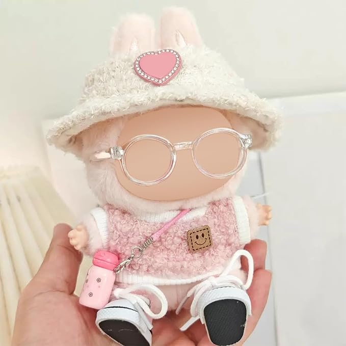 Doll Clothes Set, 5PC Pink Clothes for 15/17 cm Dolls, Fashion Exquisite Accessories for Doll, Luxury Chic Doll Clothing, Stylish Outfit for Boys Girls Birthday Collectors