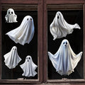 Halloween Ghost Window Clings for Glass 1PCS Static Cling Window Decals Spooky Window Stickers White Removable & Reusable Home School Office Party Decorations