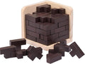 3D Wooden Brain Teaser Puzzle Cube Wooden Puzzles T-Shaped Jigsaw Logic Puzzle Game Puzzles Educational Toy for Kids and Adults (Coffee)