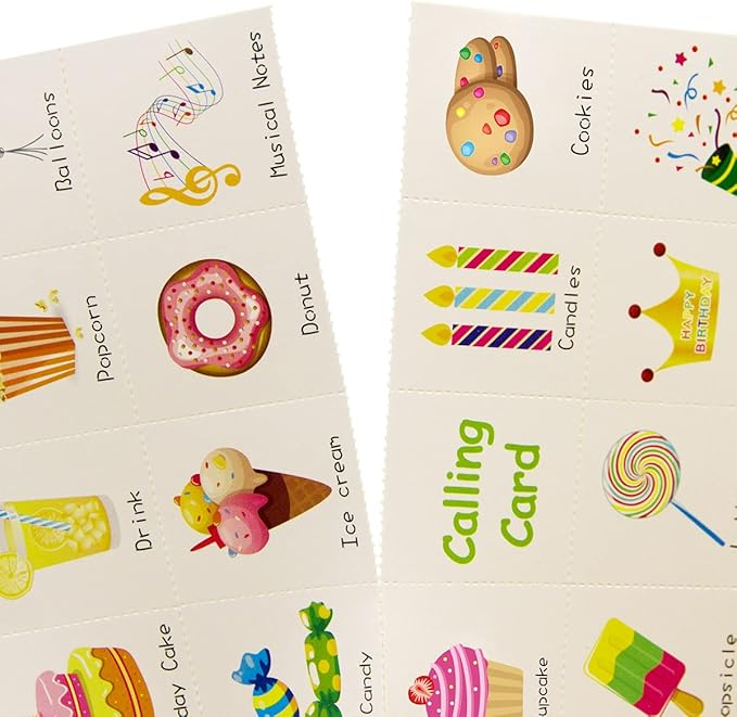 Fancy Land Birthday Bingo Game 24 Players for Kids Birthday Party Games for Kids Supplies