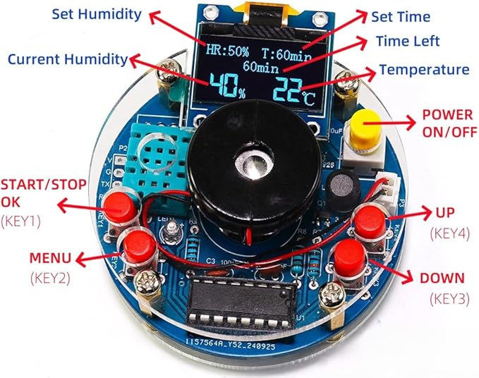 DIY Humidifier Soldering Practice kit, Complete Soldering Project kit with Components, PCB & Enclosure, Perfect for Electronics Enthusiasts & Beginners