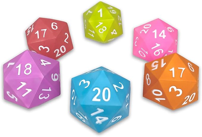 KESS Giant D20 Foam Dice: Oversized 20-Sided Dice for RPG and Collectors - 6 Vibrant Colors, Perfect for Outdoor Fun in Backyard, Pool, Beach. Ages 6+ (Purple)
