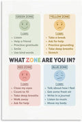 BFXLMKI Zones of Regulation Poster Classroom Decor Feelings Chart Classroom Posters ADHD Self-Regulation Coping Skills Printable School Counselor 05 Unframe-style 12x18inch(30x45cm)