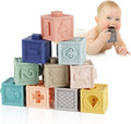 Mini Tudou Baby Blocks Soft Building Blocks Baby Toys Teethers Toy Educational Squeeze Play with Numbers Animals Shapes Textures 6 Months and Up 12PCS