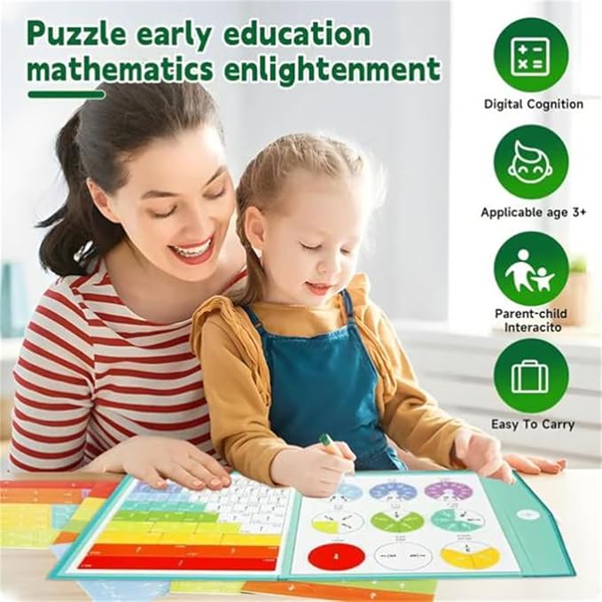 2026 New Magnetic Fraction Demonstration Book for Kids, 102 Pcs Magnetic Fraction Tiles & Fraction Circles, Educational Puzzle Math Fraction Manipulatives Disc Set for Early Math Skills (A)