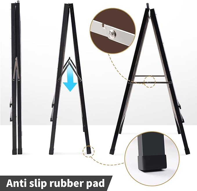 Prize Drop Game Board, 21"x30" Foldable Double-Sided Design with Wooden A-Frame Chalkboard Sign for Carnival, Trade Show, and Party - Includes Coin Drop Discs and Chalk Set, Upgraded Handle Design