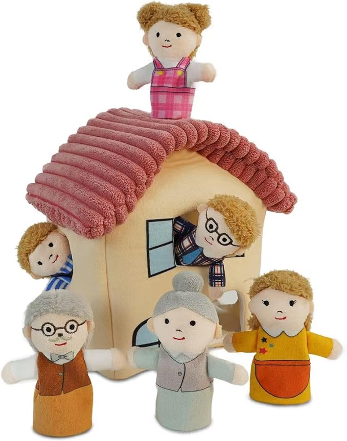 Finger Puppet Family Finger Puppet,6pcs Cute Puppet Mini Plush Toys Teaching Show,Soft Puppet for Kids Family Role Playing (Asian Home)