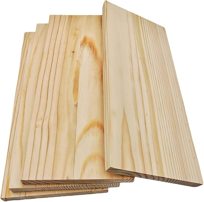 4PCS Rectangle Wood Boards Unfinished Wood Blocks for Crafting, 9.8x3.9x0.4in Blank Whittling Wooden Blocks for Wood Carving,Painting & Burning
