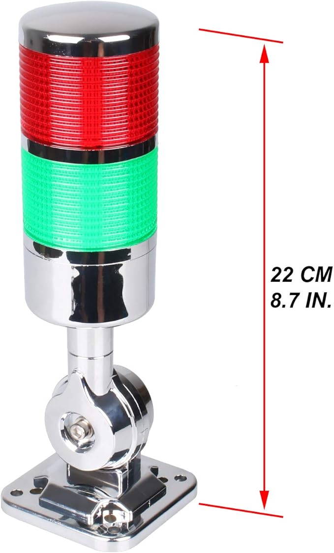 110V to 220V LED Stack Tower Lights, Industrial Warning Lights, Andon Lights, Column Signal Tower Indicator Lamp Beacon, Continuous/Flashing Light Switchable, 2 Layer (Without Buzzer)