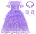 Encanto Dress - Mirabel Dress, Isabella Costume for Girls - Cosplay Dress Up With Glasses & Earrings