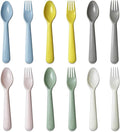 Kids Spoons and Forks Toddler Utensils Plastics Reusable Silverware Baby Cutlery Set Feeding Dinnerware Utensils BPA Free Microwave Dishwasher and Freezer Safe