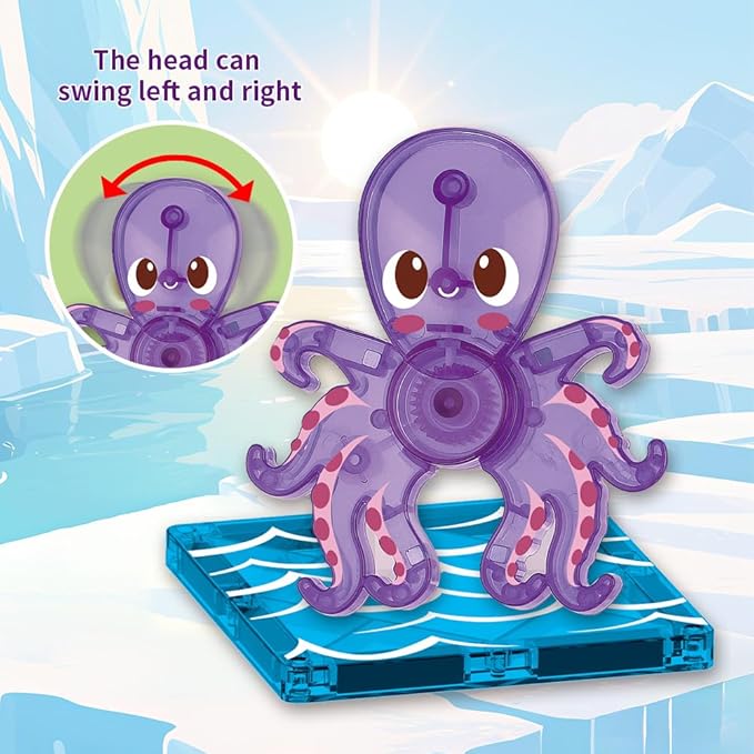 Magnetic Tiles Set Polar Animals Theme Toys, Magnet Tiles Building Blocks Toys for Kids Ages 3+