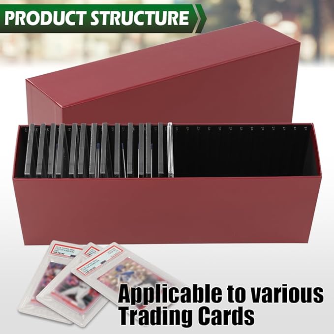 GRAND ORANGE Slotted Graded Card Boxes Slat Storage Boxes Red Hold 26 PSA Graded Cards