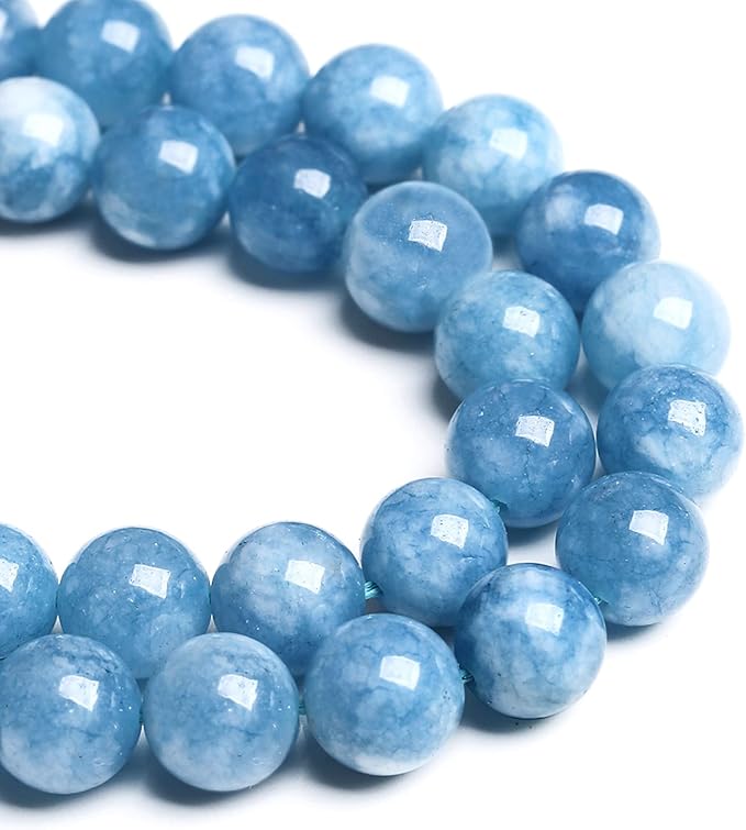 4MM 86PCS Blue Aquamarine Jade Loose Beads for Jewelry Making DIY Bracelet