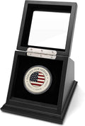 Challenge Coin Display Case 1.5-1.75 Inch 38-44.5 mm Coin Holder 1 Slot (Black, 1 Slot)