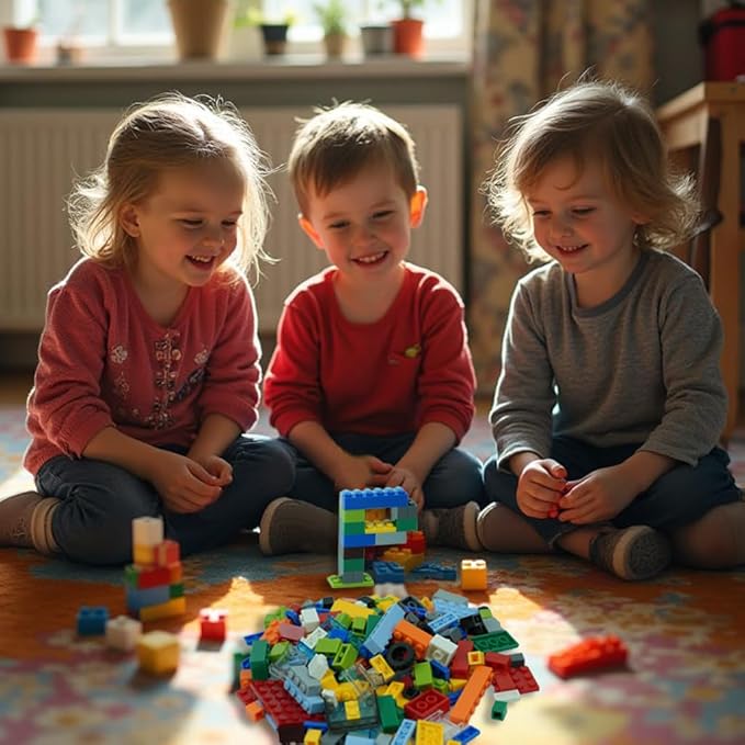 310-Piece Building Blocks Set, Creative Classic Bulk Bricks Toy, Transparent Panel Bricks Baseplate, Compatible with All Major Brands
