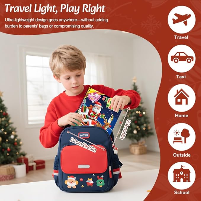 CutteeyFyry 4PCS Paint by Number Sticker Book - Christmas Crafts & Acitivity Puzzles Book for Kids Ages 4-10, Travel Toys for Road Trip & Airplane,Perfect Christmas Gifts & Basket Stuffers for Kids