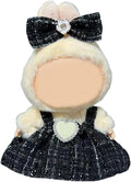 17cm Doll Clothes - Luxury Chic Style Set for 5.91-6.7“ (15-17cm) Dolls, Cute Premium Fashion Doll Outfit with Accessories - Black Plaid Tweed Dress +Plaid Bow