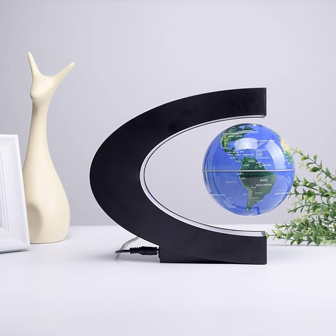 Magnetic Levitation Floating Globe with LED Light Anti Gravity Levitating World Map Office Home Bedroom Desk Gadget Decor Unique Birthday Gift for Men Kids Husband Boss
