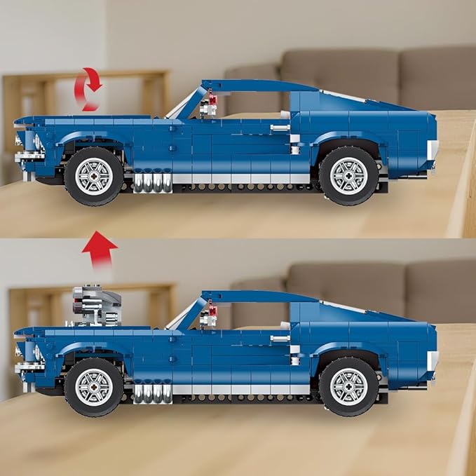 Sports GTRS Car Building Blocks Toys Boys or Adults Kits，1:10 MOC Building Set Raceing Car Model,Cars for Boys Age 14，Compatible with Lego(1680 Pcs)