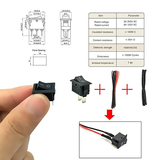 EUDAX 6 Set Small DC motor Mini Electric Hobby Motors 1.5V-3V 24000RPM with 2x1.5V AA Battery Holder Case,Motor Bracket,Rocker Switch and 12Pcs 25cm Electronic wire for DIY toys